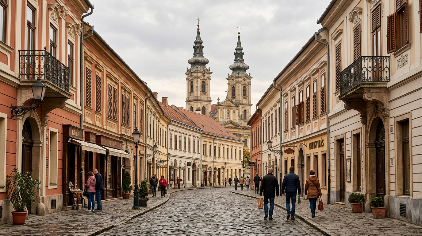 Eger belvárosa és barokk homlokzatok